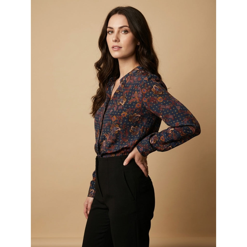 Blusa Seda Paisley — Vista lateral