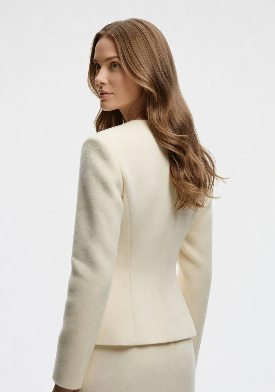 Chaqueta Alpaca Andina — Crema