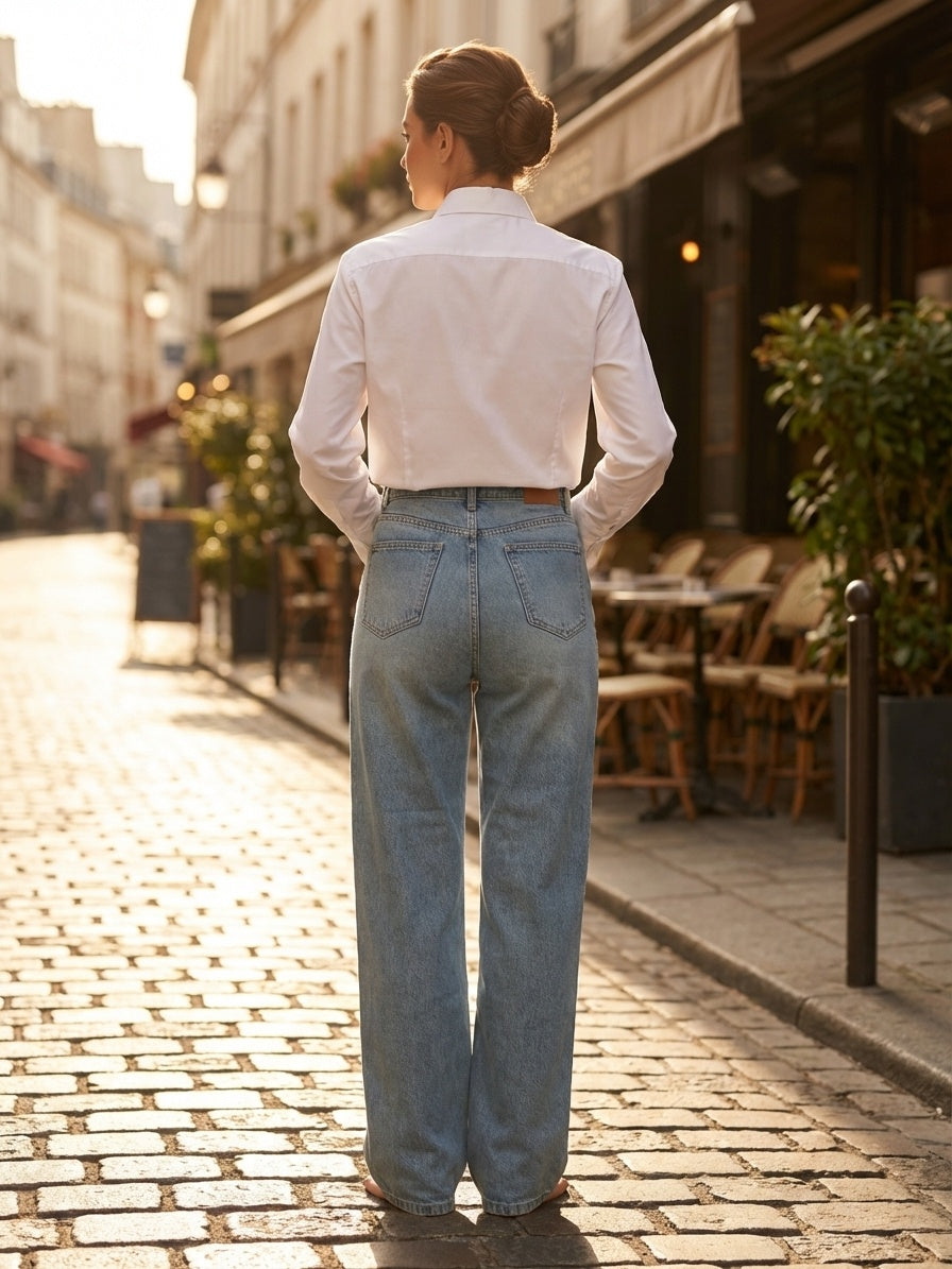Jeans Minipoe — Wide Leg, Lavado Claro