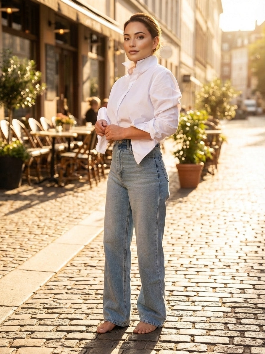 Jeans Minipoe — Wide Leg, Lavado Claro