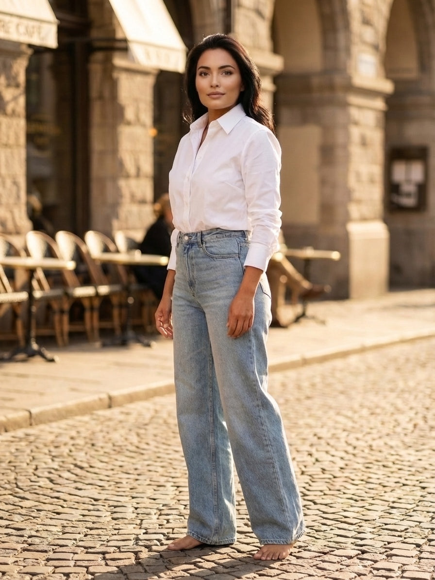 Jeans Minipoe — Wide Leg, Lavado Claro