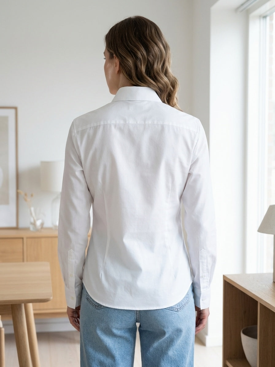 Camisa Seidensticker Slim — Blanca, Algodón
